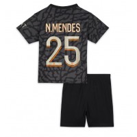 Camiseta Paris Saint-Germain Nuno Mendes #25 Tercera Equipación Replica 2023-24 para niños mangas cortas (+ Pantalones cortos)